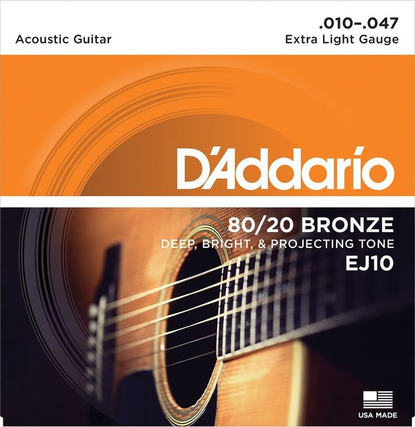 D'Addario EJ 80/20 Bronze - Varie scalature disponibili - Set per chitarra acustica