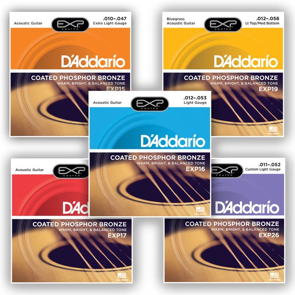 D'Addario EXP Coated Phosphor Bronze - Varie scalature disponibili - set per chitarra acustica