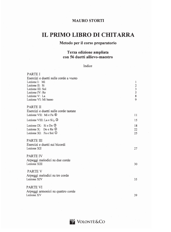 Il Primo Libro di Chitarra - M.Storti - Volontè&Co - MB484