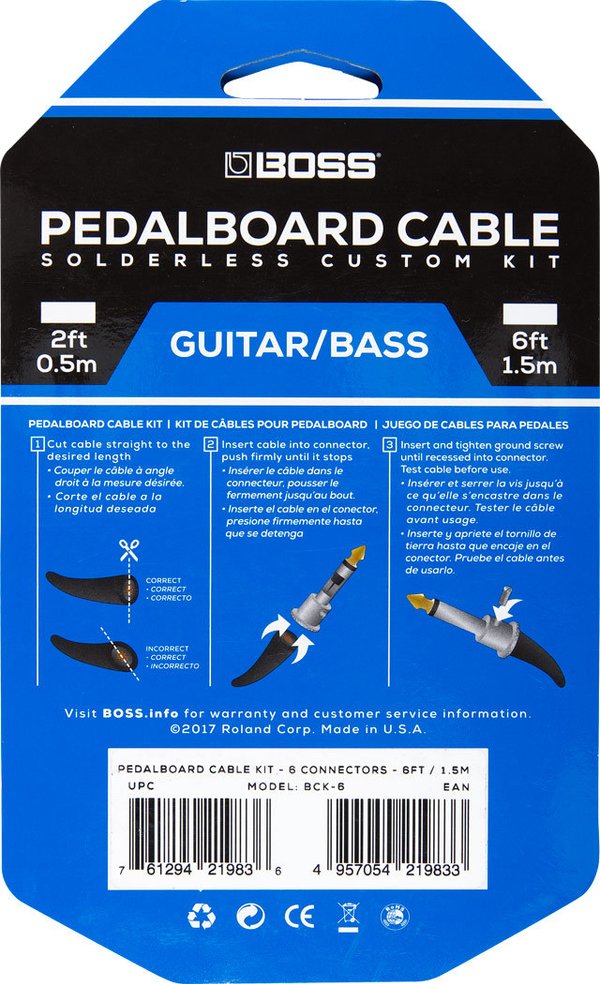 Boss BCK-6 - Solderless Pedalboard Cable Kit
